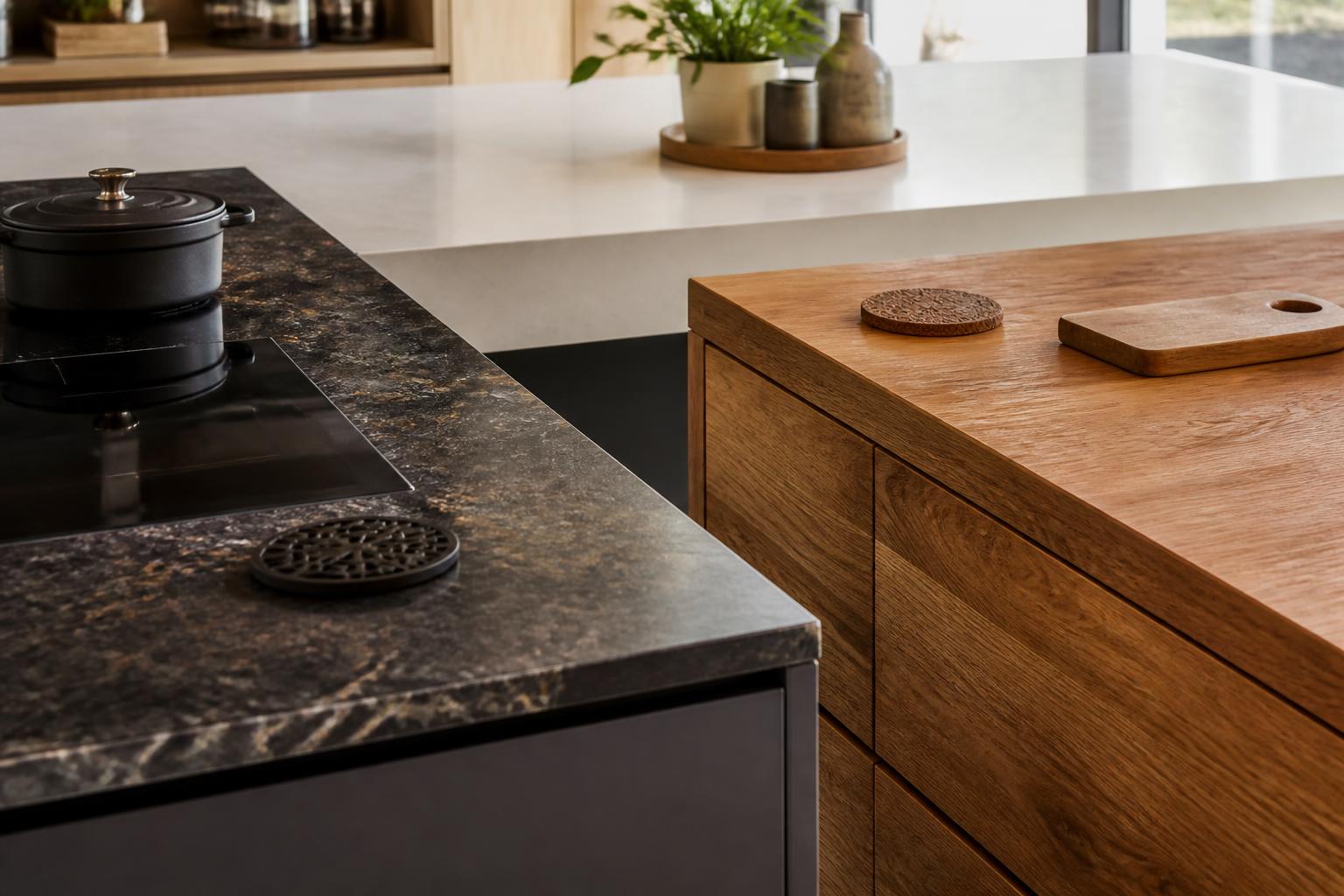 Quel plan de travail choisir pour votre cuisine : Granit, Quartz ou Bois ? 2 découvrez quel plan de travail choisir pour votre cuisine : granit, quartz ou bois. comparez les avantages, l'entretien et l'esthétique de chaque matériau pour faire le meilleur choix.