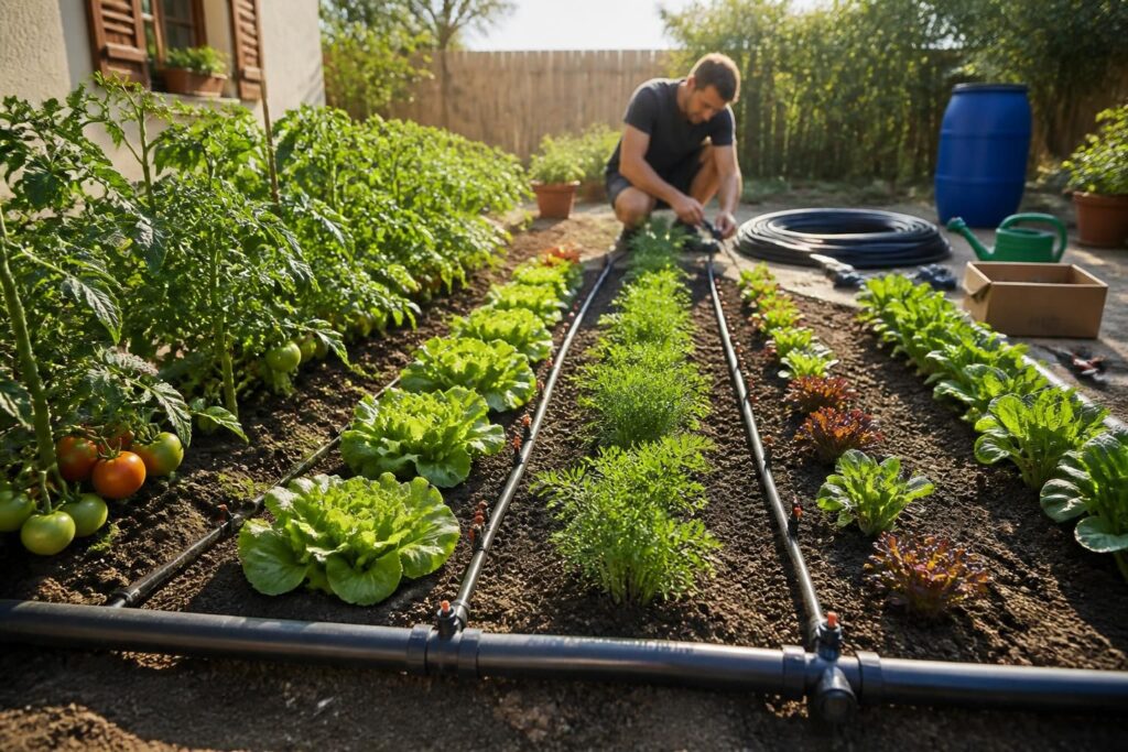 découvrez comment installer un système d’arrosage automatique pour votre potager facilement et à petit prix, afin d’optimiser l’arrosage de vos plantes sans vous ruiner.