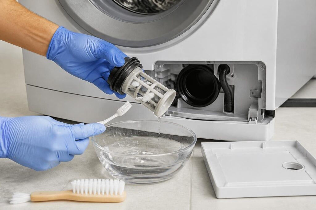 apprenez à localiser, nettoyer et entretenir le filtre de votre machine à laver pour éviter les pannes et prolonger la durée de vie de votre appareil.